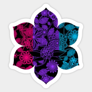 Flight Over Flowers of Fantasy - Androgyne Pride Flag Sticker